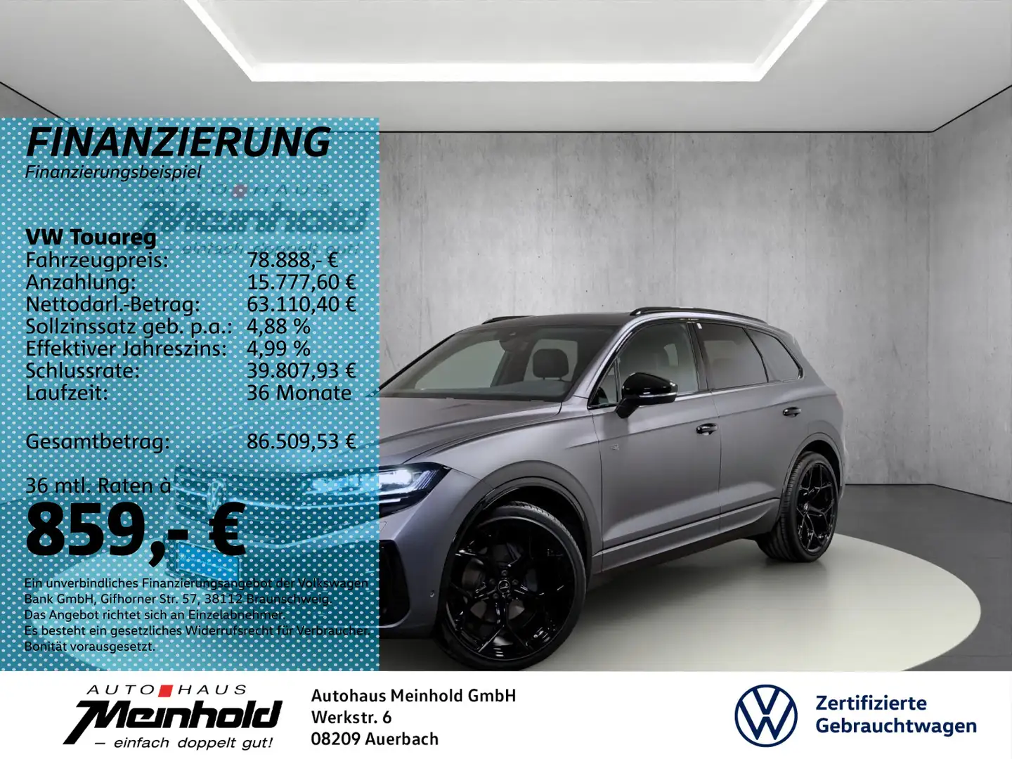 Volkswagen Touareg 3.0 TDI R-Line Black Style, Alu 22", AHK Grau - 1