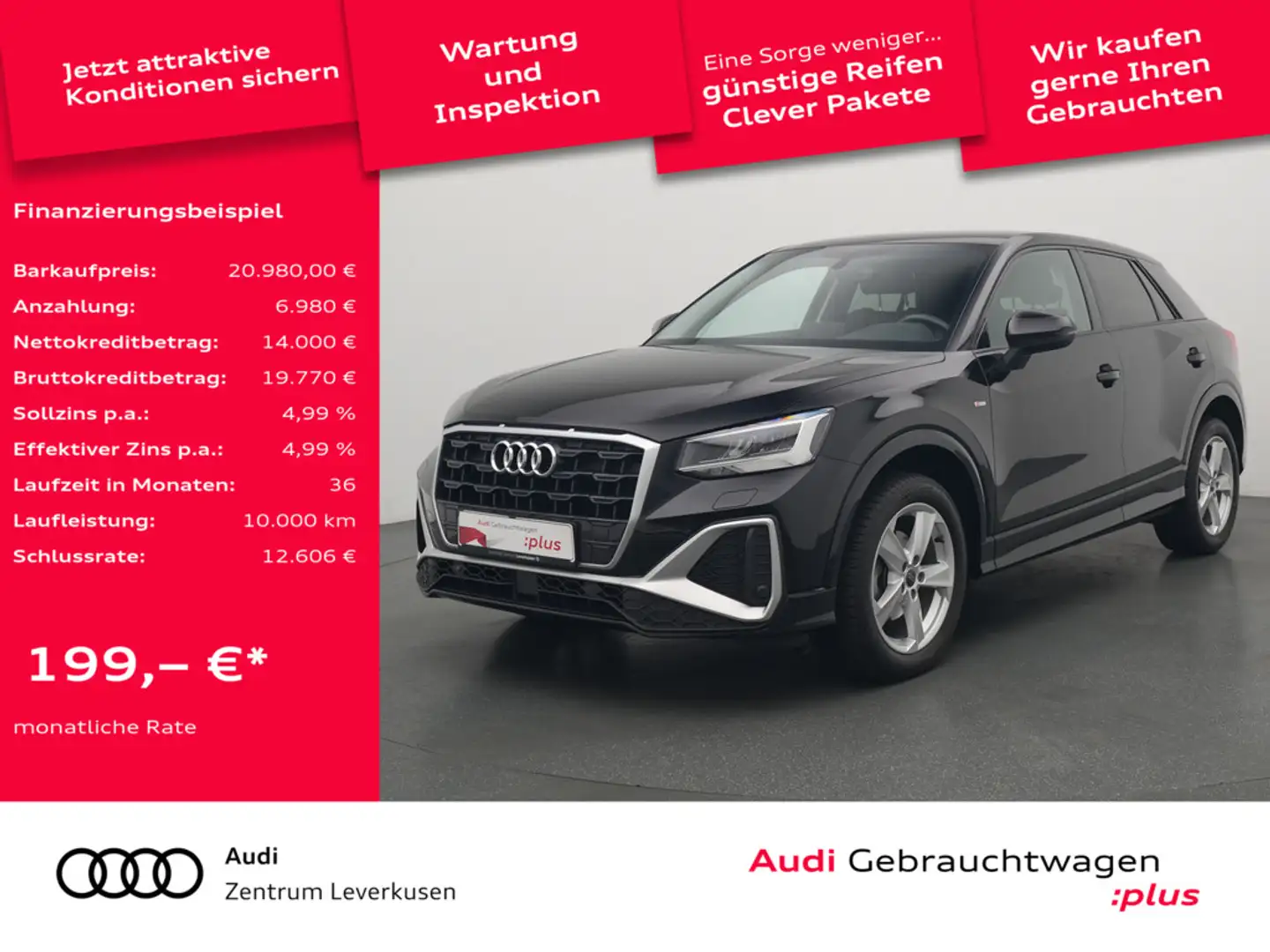 Audi Q2 S line NAVI LED KAM SHZ PDC LEDER Schwarz - 1