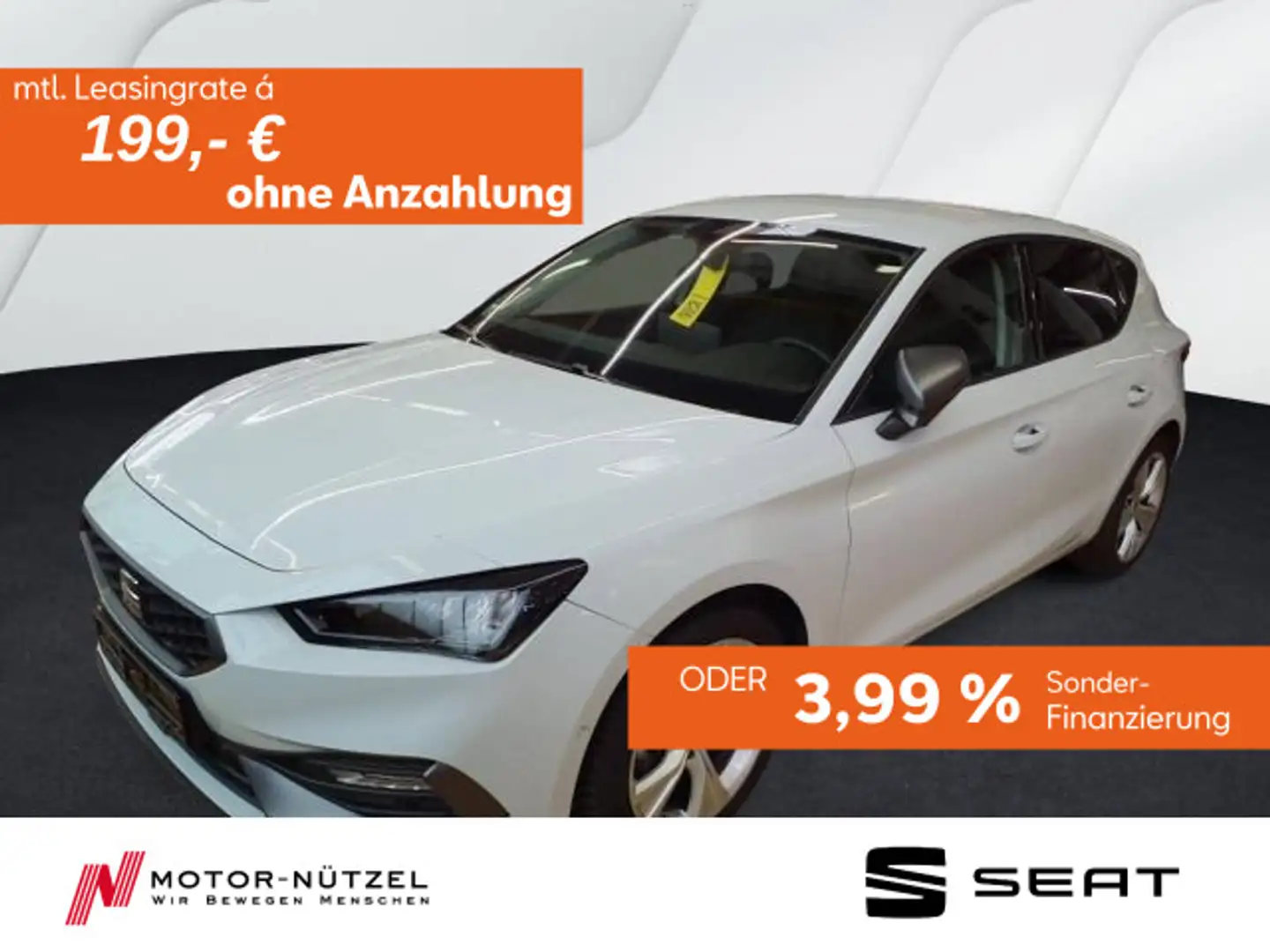 SEAT Leon 1.5 TSI FR-LINE LED+NAV+APP+ACC+SHZ+PDC+RFK Weiß - 1