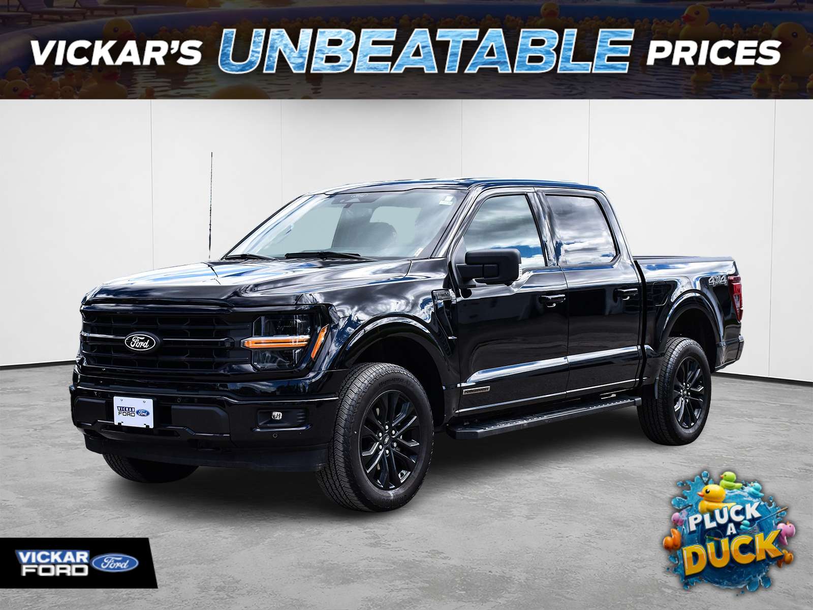 Black 2024 Ford F-150 Pickup Truck Four-Wheel Drive Automatic