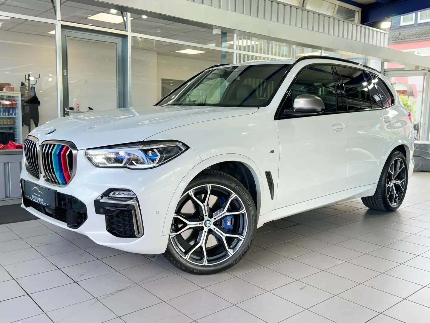 BMW X5 M50 d LASER PANO H&K AHK HUD SOFT 21ZOLL Weiß - 2