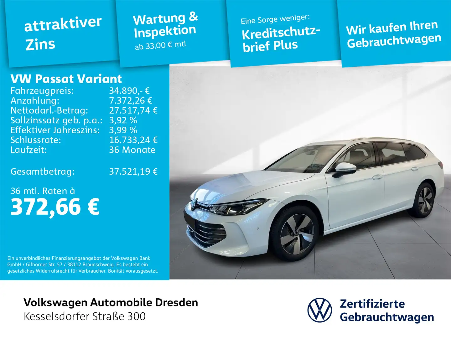 Volkswagen Passat Variant 1.5 TSI DSG Business AHZV Kamera Weiß - 1