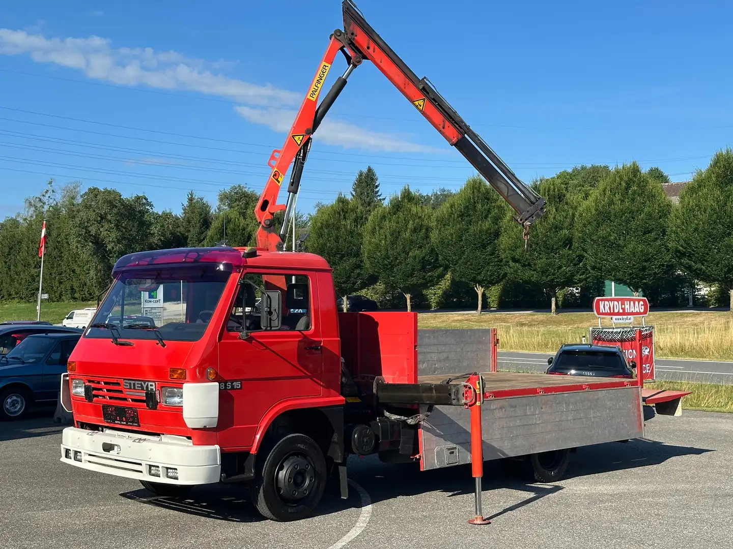 Steyr 8S15 Pritsche Ladekran hydraulische Ladebordwand Rot - 1