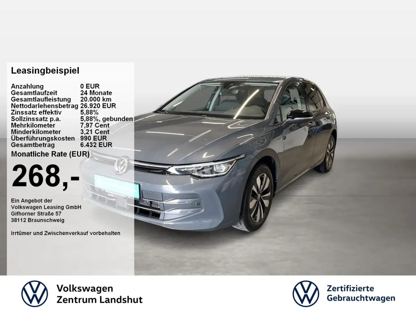 Volkswagen Golf VIII Goal 2.0 TDI DSG ParkAss. FLA ACC LED Gris - 1