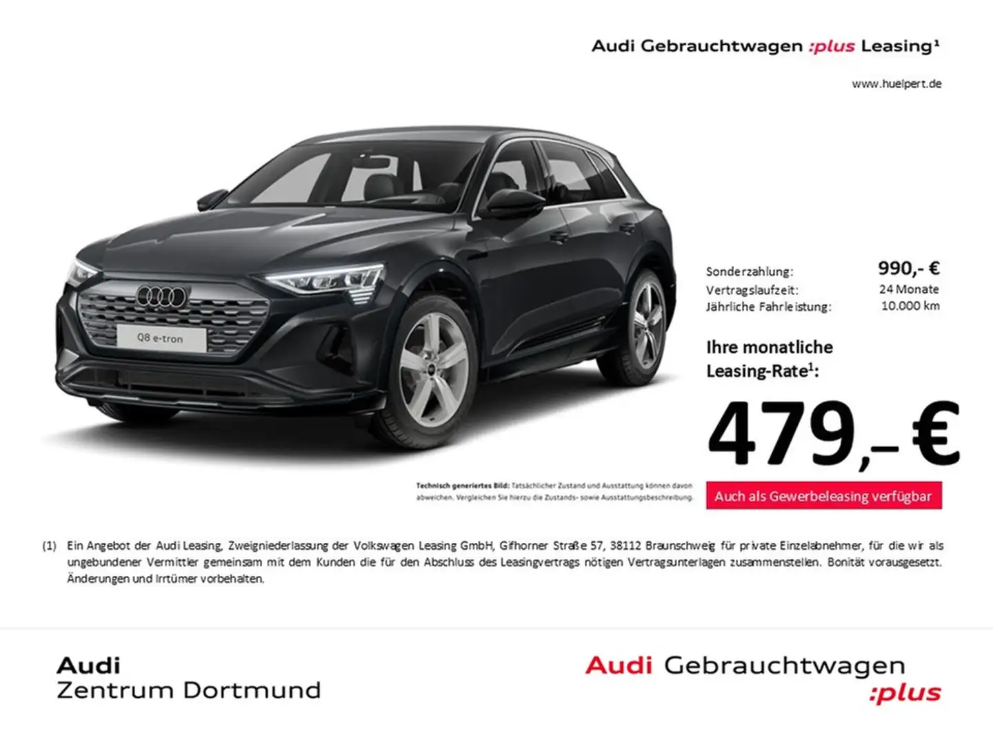 Audi Q8 e-tron 55 quattro advanced AHK 360°CAM LM20 Grau - 1