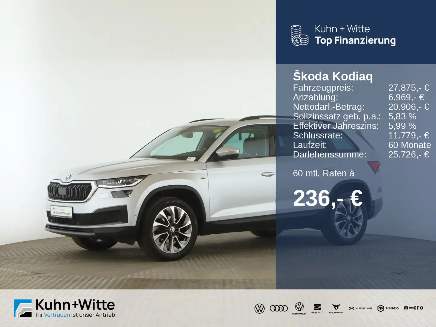 Skoda Kodiaq 2.0 TDI Ambition *ACC*PDC*LED*Navi*SHZ*Ap Silver - 1