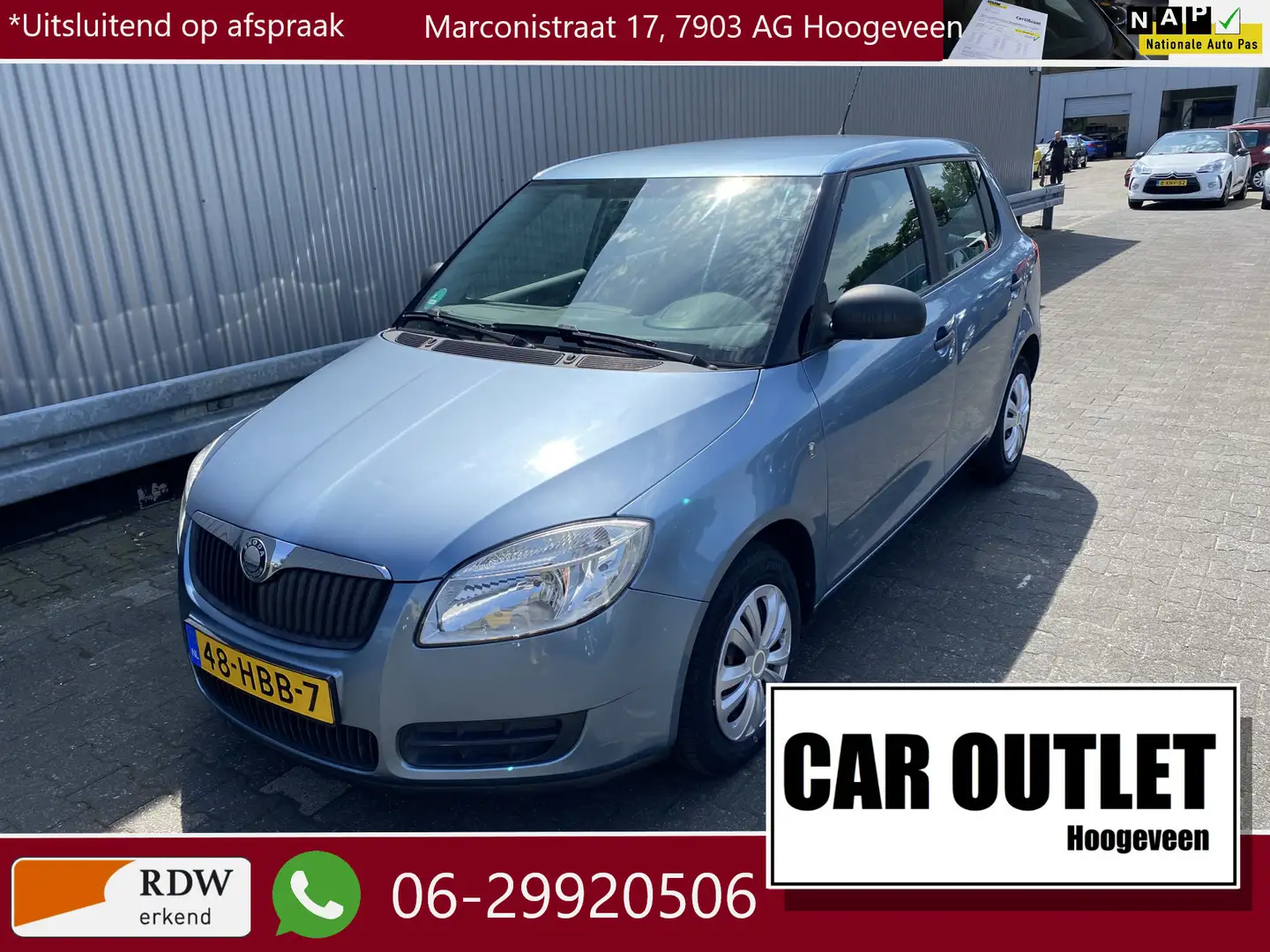Skoda Fabia 1.2-12V Plus Clima, CC, USB, PDC, nw. APK – Inruil Blauw - 1