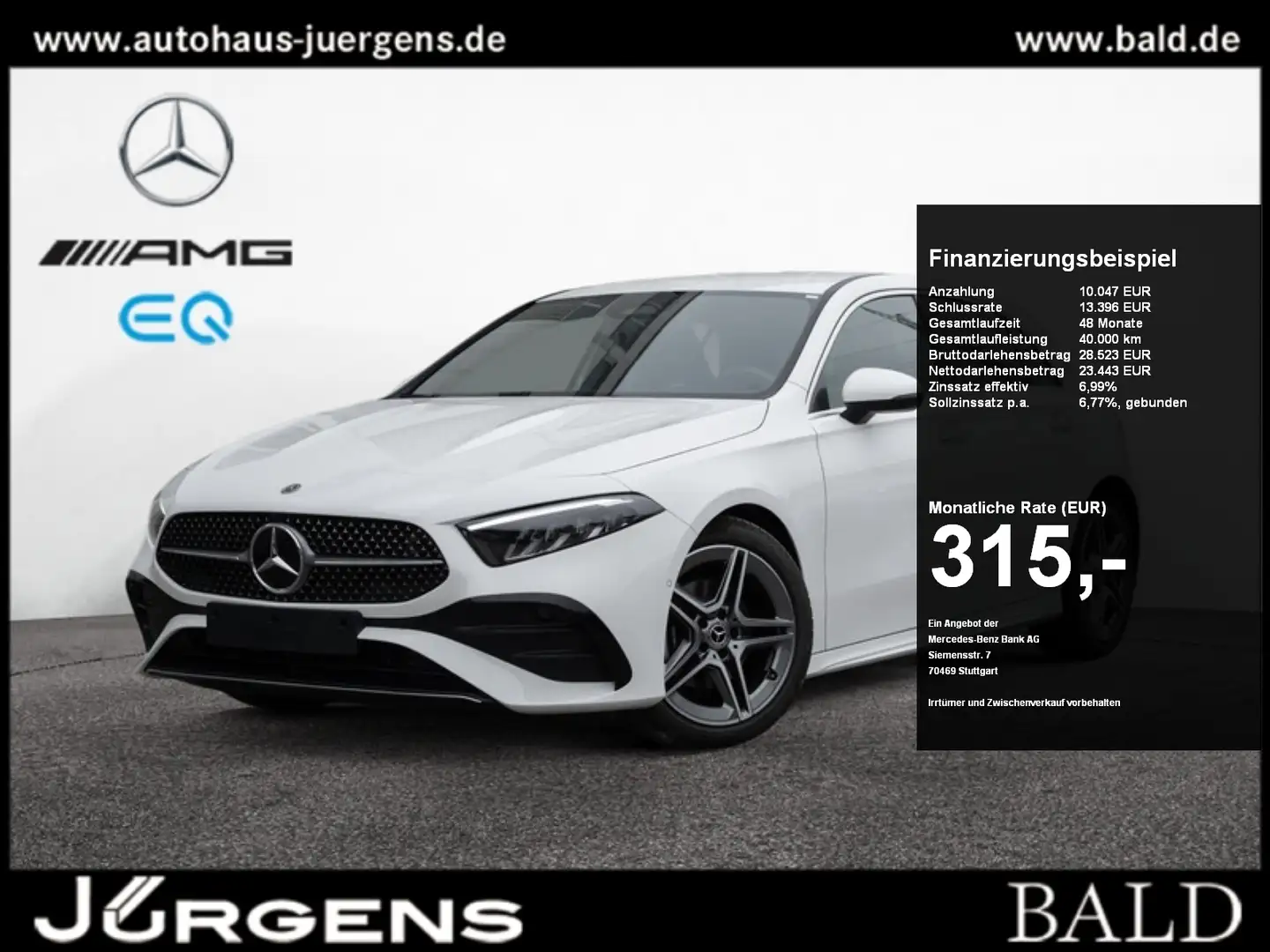 Mercedes-Benz A 200 AMG-Sport/LED/Cam/Totw/Sound/Ambiente/18' Weiß - 1