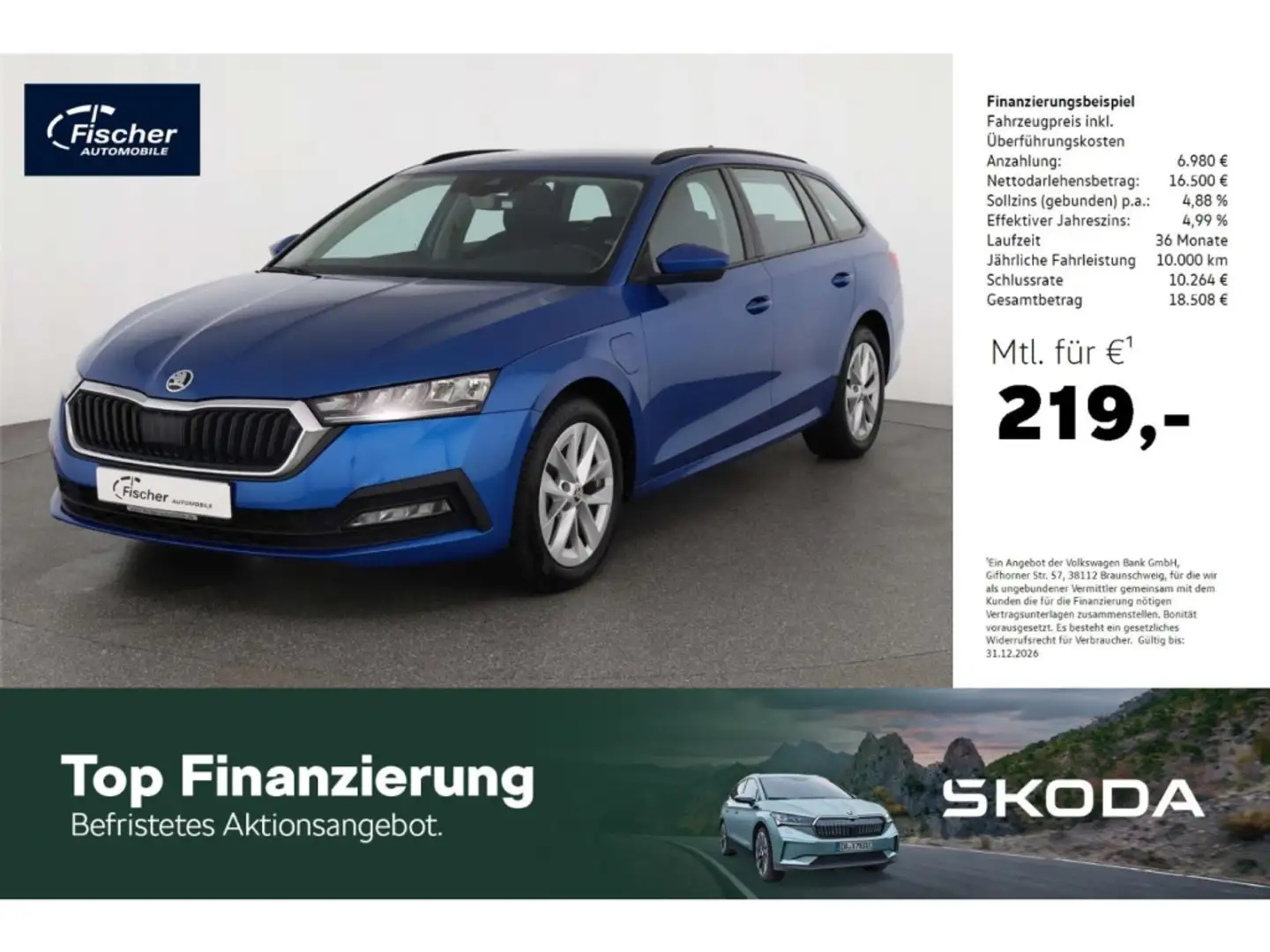 Skoda Octavia Combi 1.4 TSI iV Ambition DSG Std.Hz./SH Blau - 1
