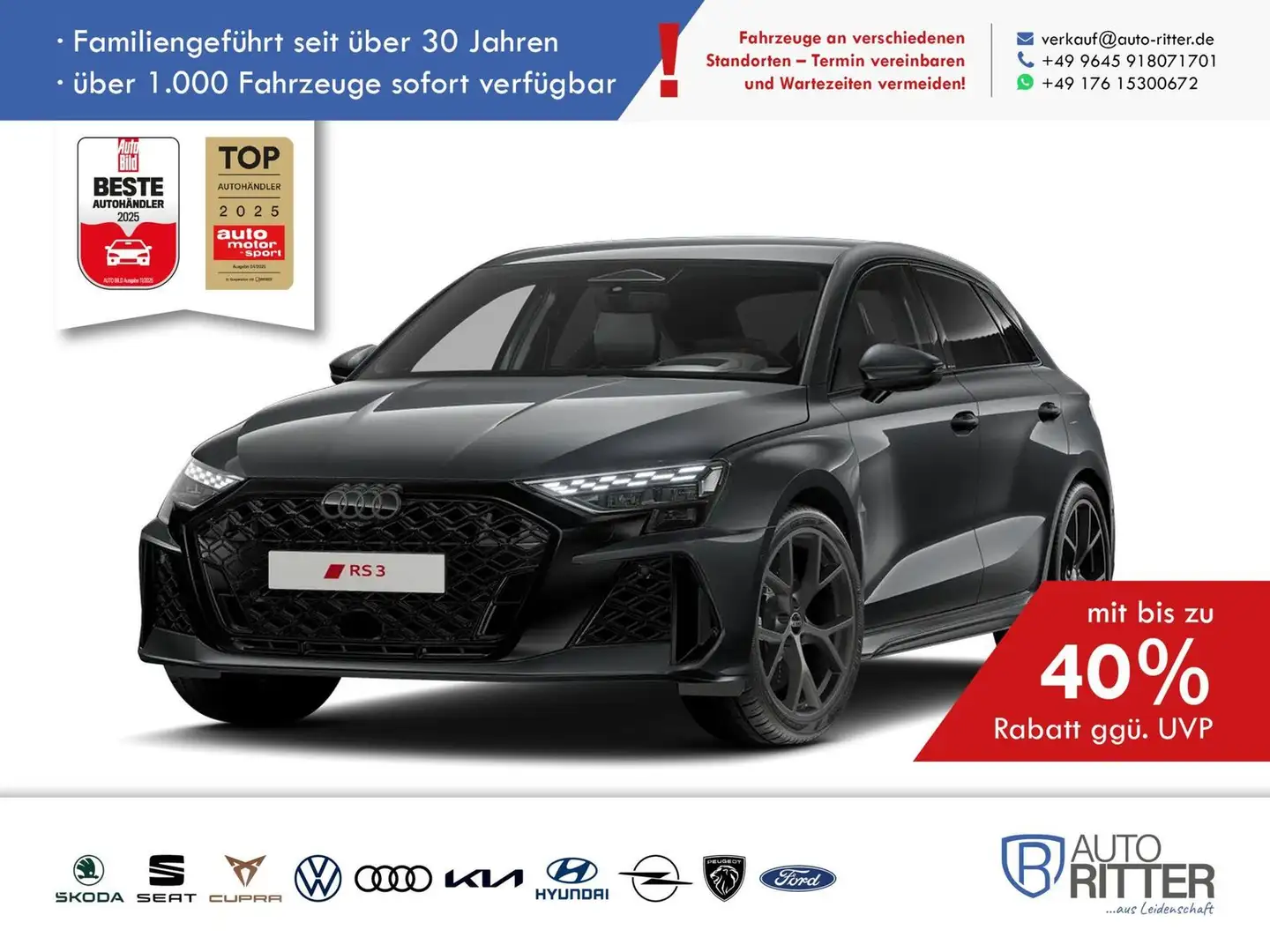Audi RS3 ACC|HuD|RFK|PANO|LED|Navi|Klima|PDC|SHZ|DAB Grau - 1