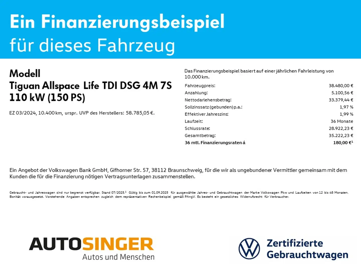 Volkswagen Tiguan Allspace Life TDI DSG 4M 7S NAV*AHK*MATRIX Argintiu - 2