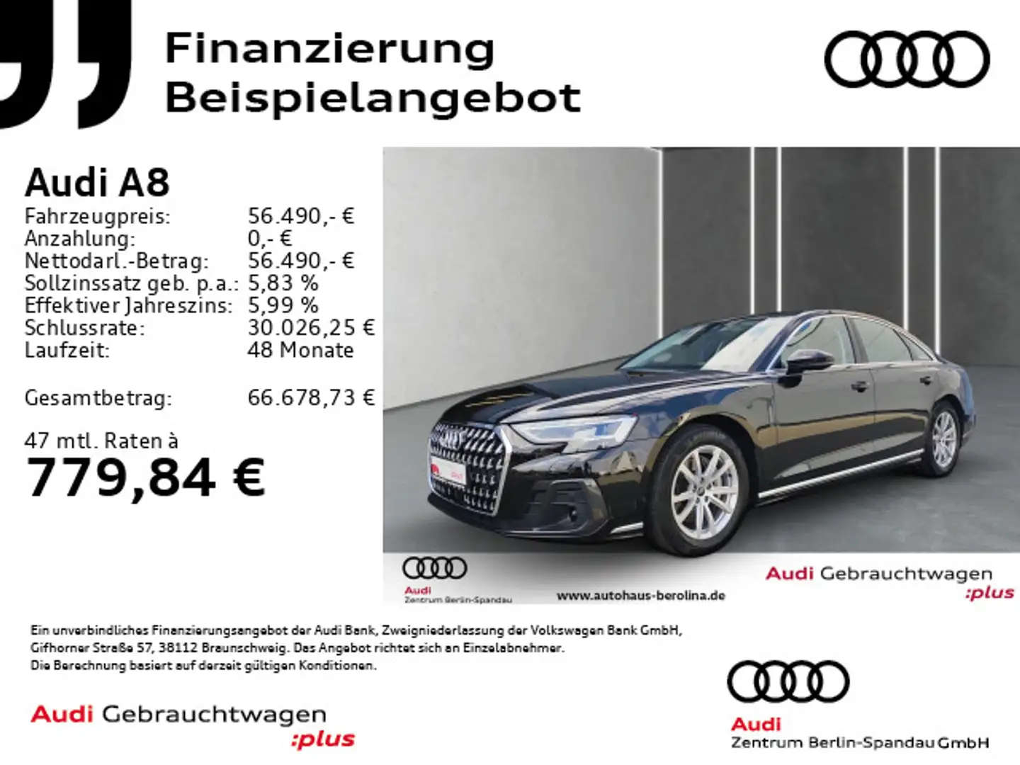Audi A8 50 TDI qu. tiptronic *HD-MATRIX*MEMORY* Noir - 1