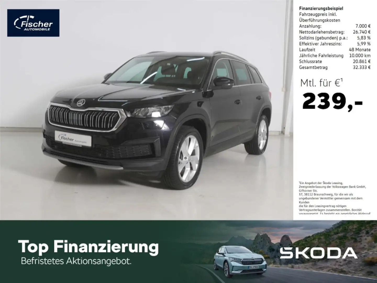 Skoda Kodiaq 2.0 TDI Style DSG 7-Sitze/AHK/LED/NAV/ACC Schwarz - 1