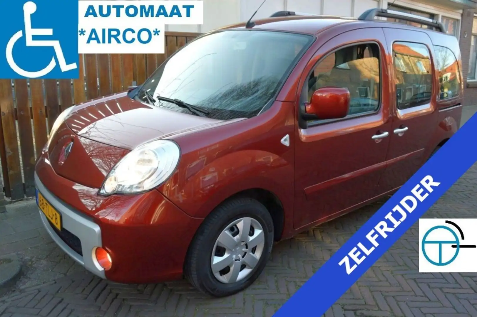 Renault Kangoo 1.6-16v AUTOMAAT ROLSTOELAUTO INCL. SCOOTMOBIEL AI Rood - 1