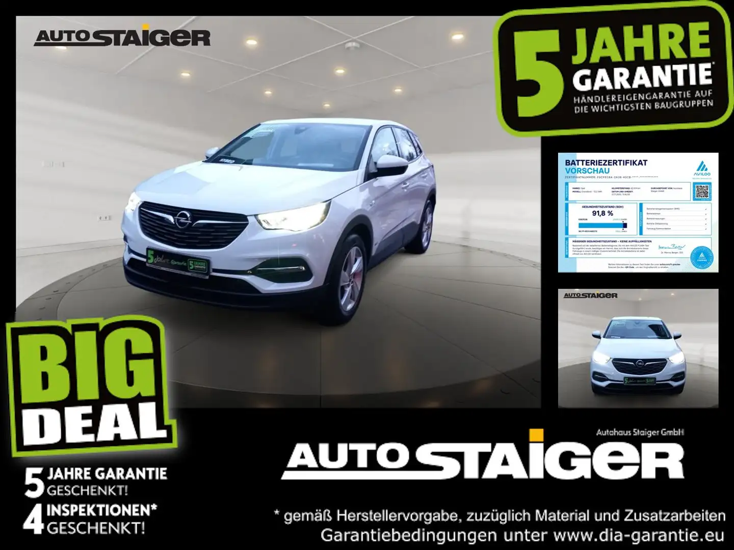 Opel Grandland X 1.6 Hybrid LED Navi PDC Klima Automat Blanc - 1