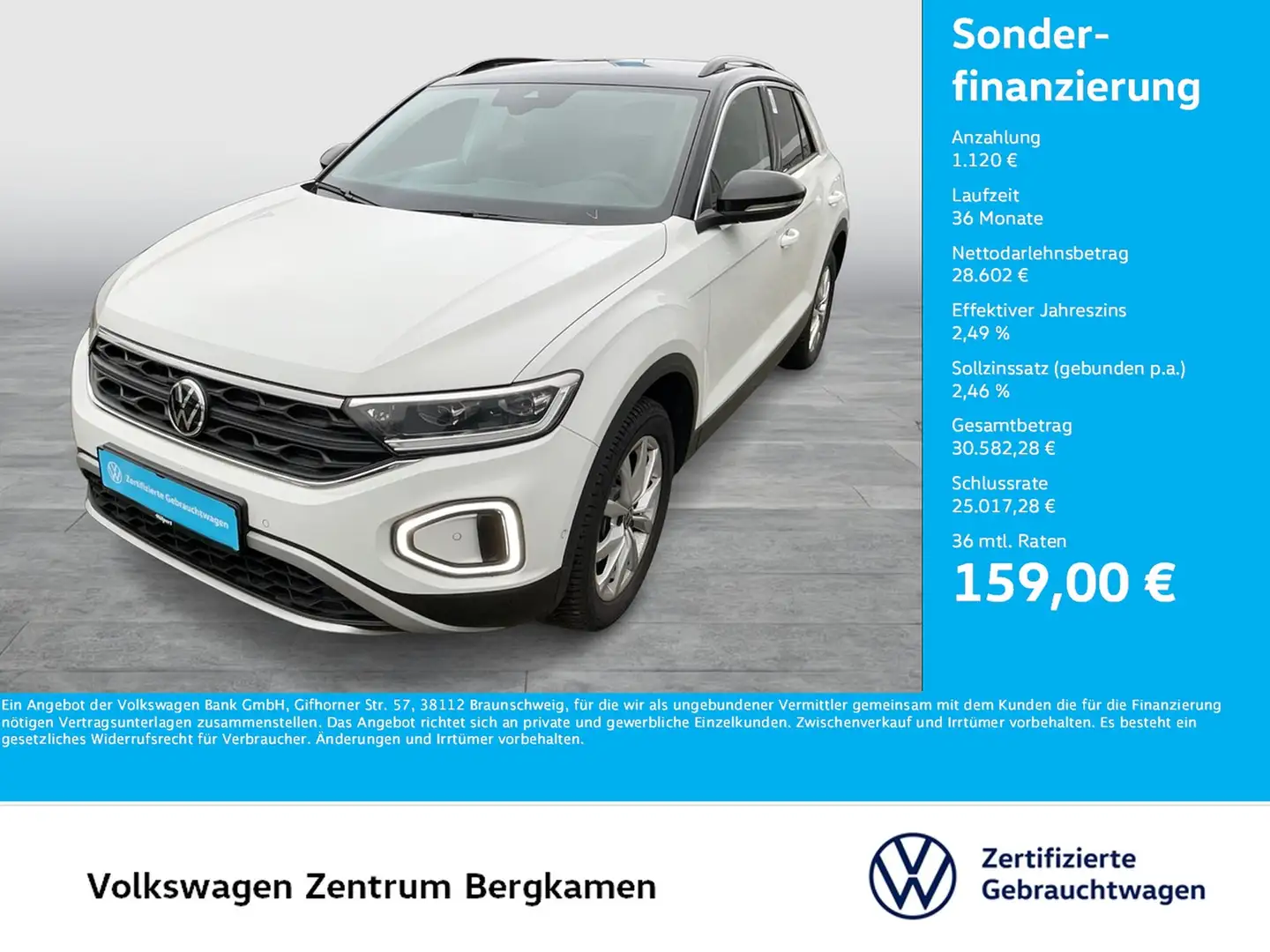 Volkswagen T-Roc 2.0 GOAL AHK CAM ACC LM18 NAVI CARPLAY Weiß - 1