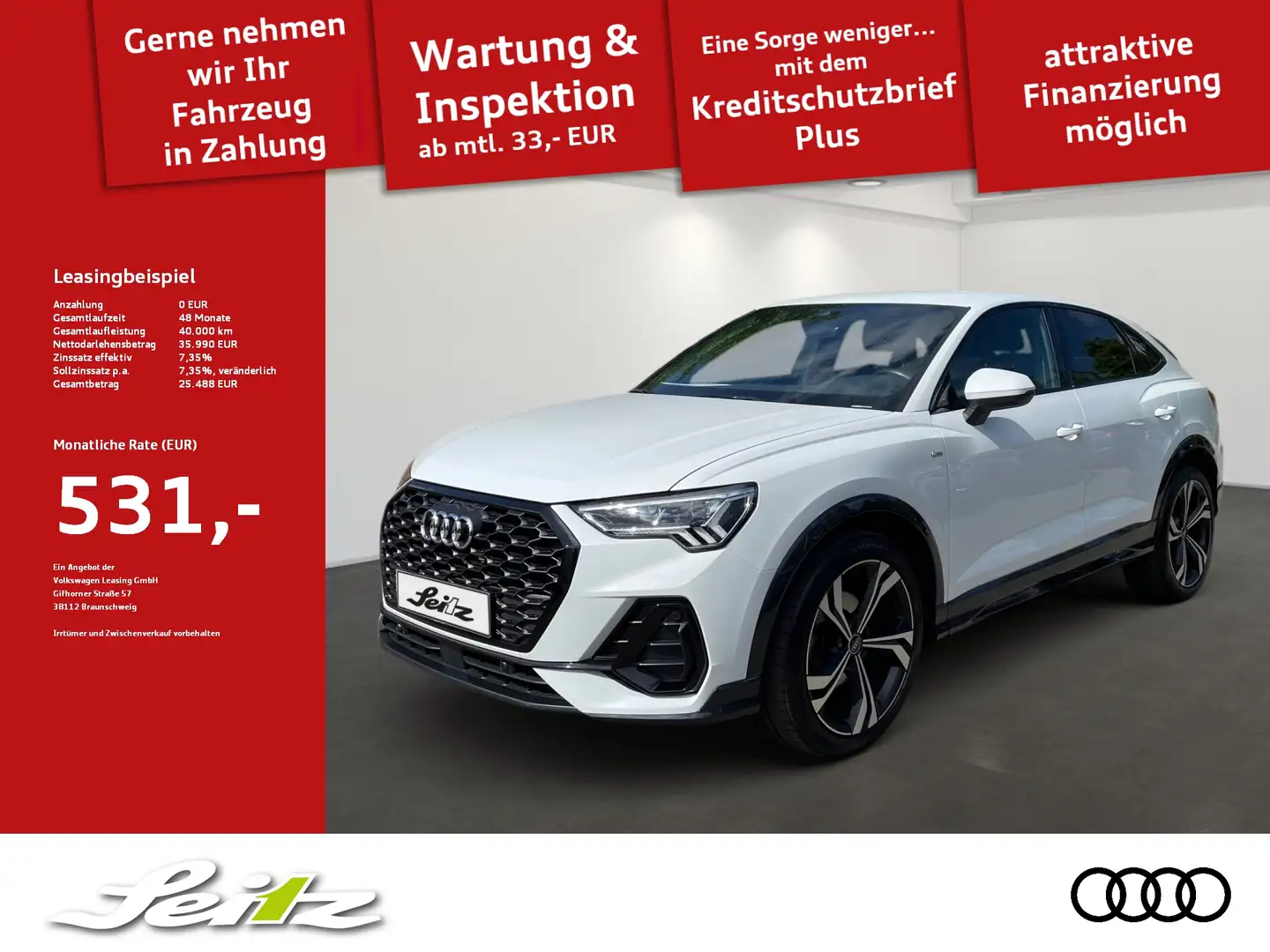 Audi Q3 Sportback 35 TFSI S line *SONOS*LED*PDC*NAVI* Blanc - 1