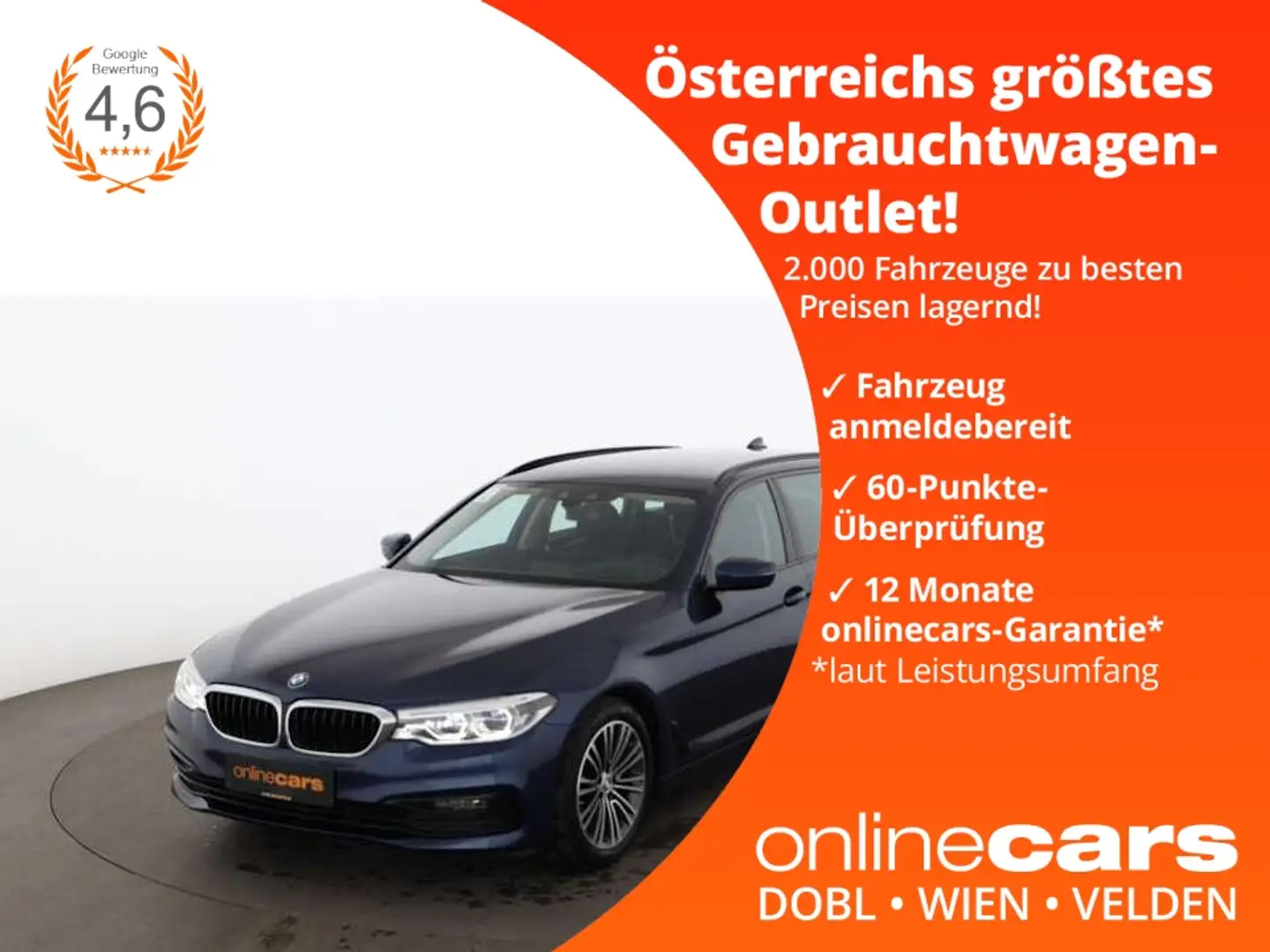 BMW 520 d Touring Sport Line Aut LED STANDHZG AHK NAVI Синій - 1
