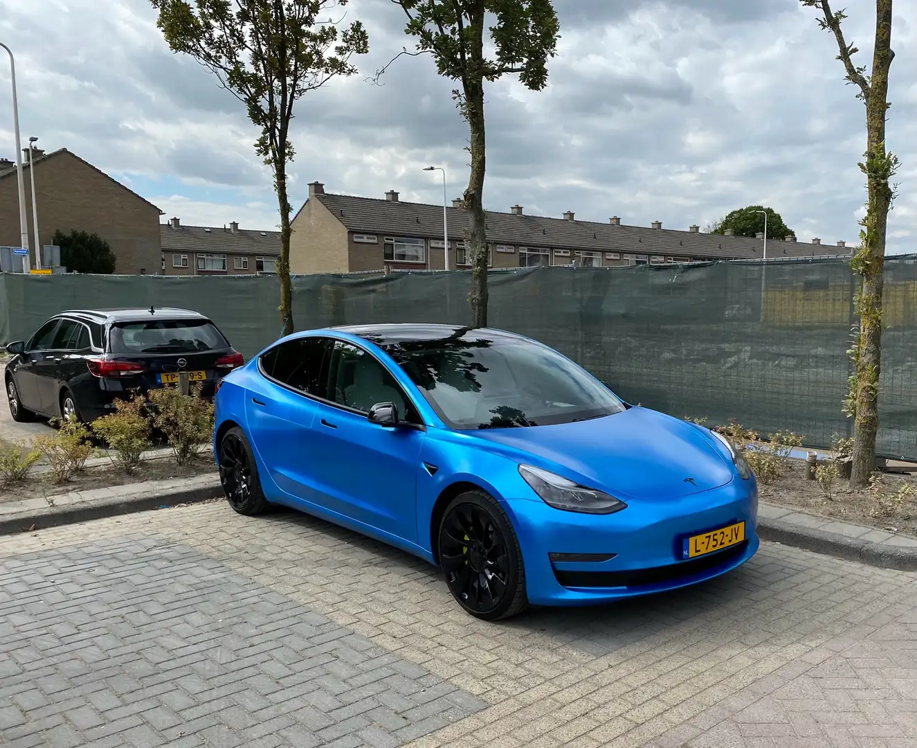 Tesla Model 3 Performance (Custom exterieur/Wit interieur) Blauw - 1