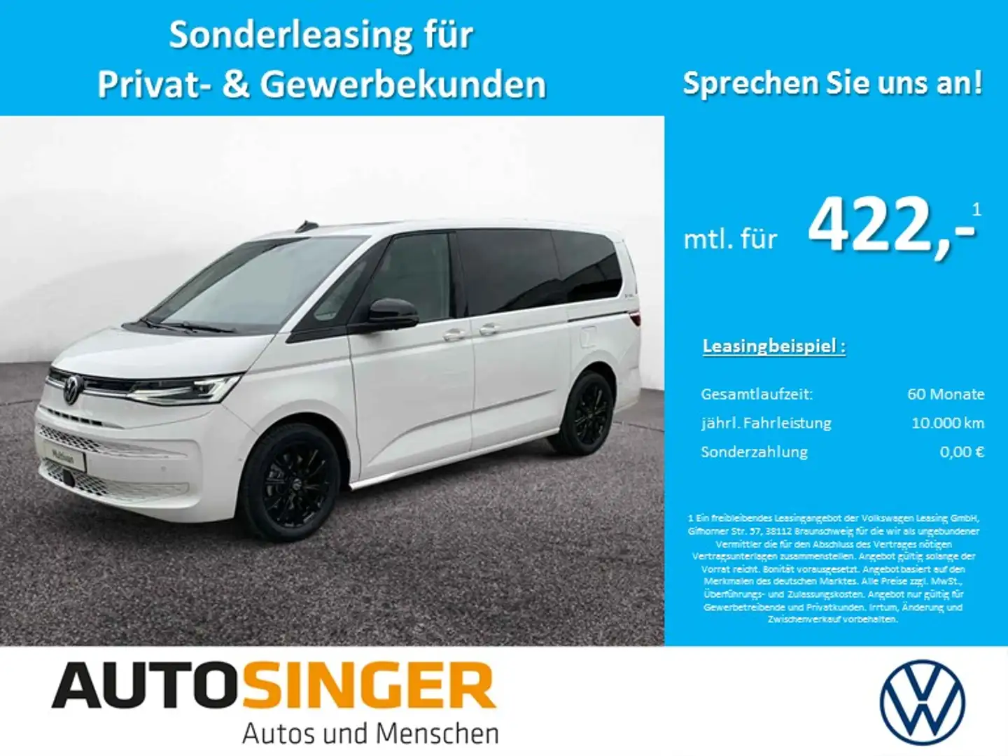Volkswagen T7 Multivan GOAL TDI LANG LÜ PANO*360*STDHZ*AHK* Blanc - 2
