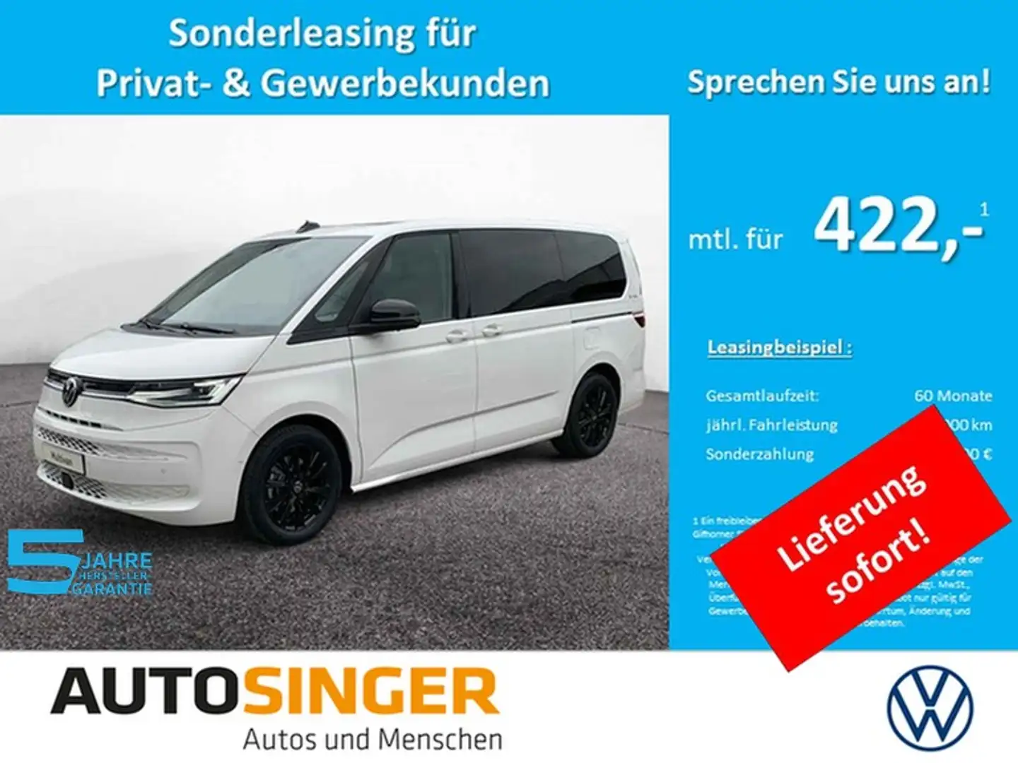 Volkswagen T7 Multivan GOAL TDI LANG LÜ PANO*360*STDHZ*AHK* Blanc - 1
