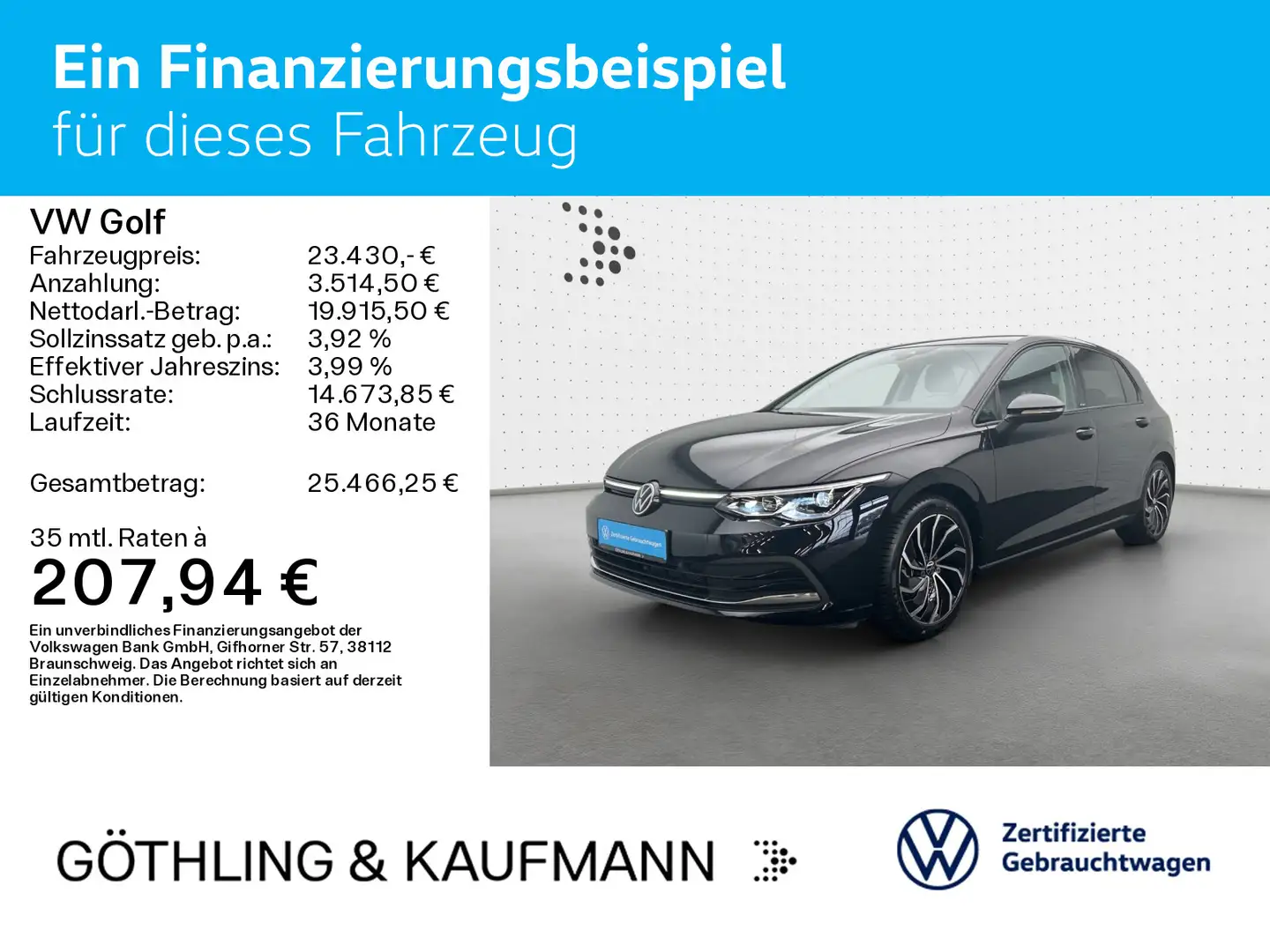 Volkswagen Golf Life ACTIVE 1.5 TSI *NAVI*AHK*KAM*SHZ*Sport Schwarz - 2