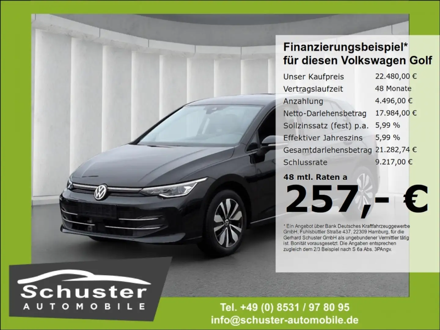 Volkswagen Golf VIII GOAL 1.5TSI*AHK LED+ ACC Navi VKZ-Erk Noir - 1