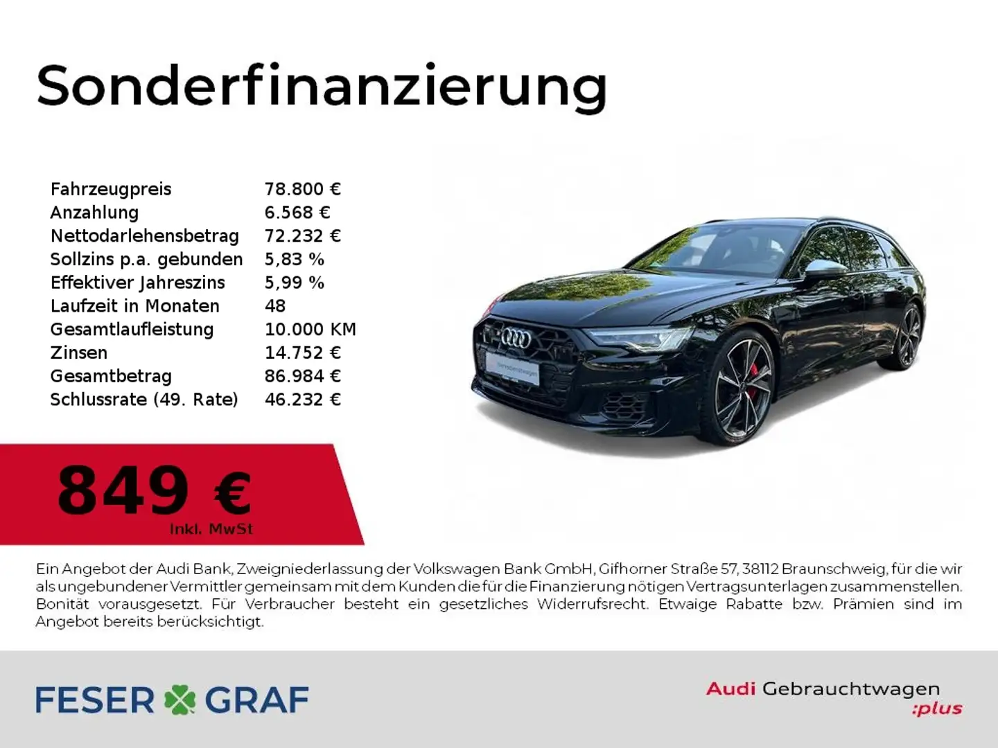 Audi S6 Avant TDI quattro tiptronic Matrix-LED/B&O/Kamera/ Noir - 1
