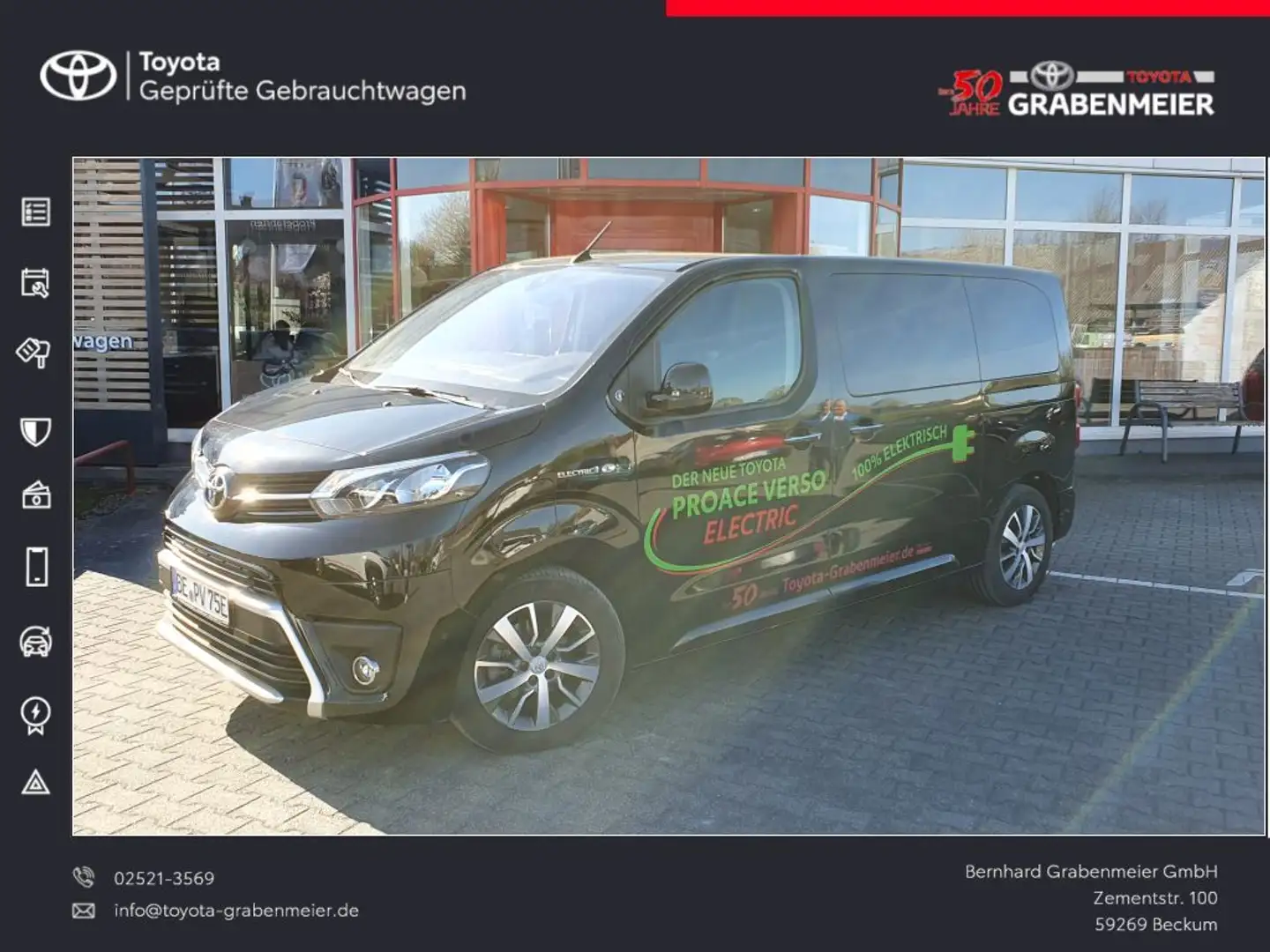 Toyota Proace Electric (75 kWh) L1 (8-Si.) Verso Team Deutschlan Schwarz - 1