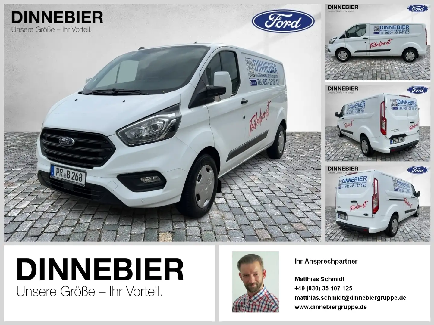 Ford Transit Custom 320 L2 H1 Kasten LKW Trend 96 kW Weiß - 1