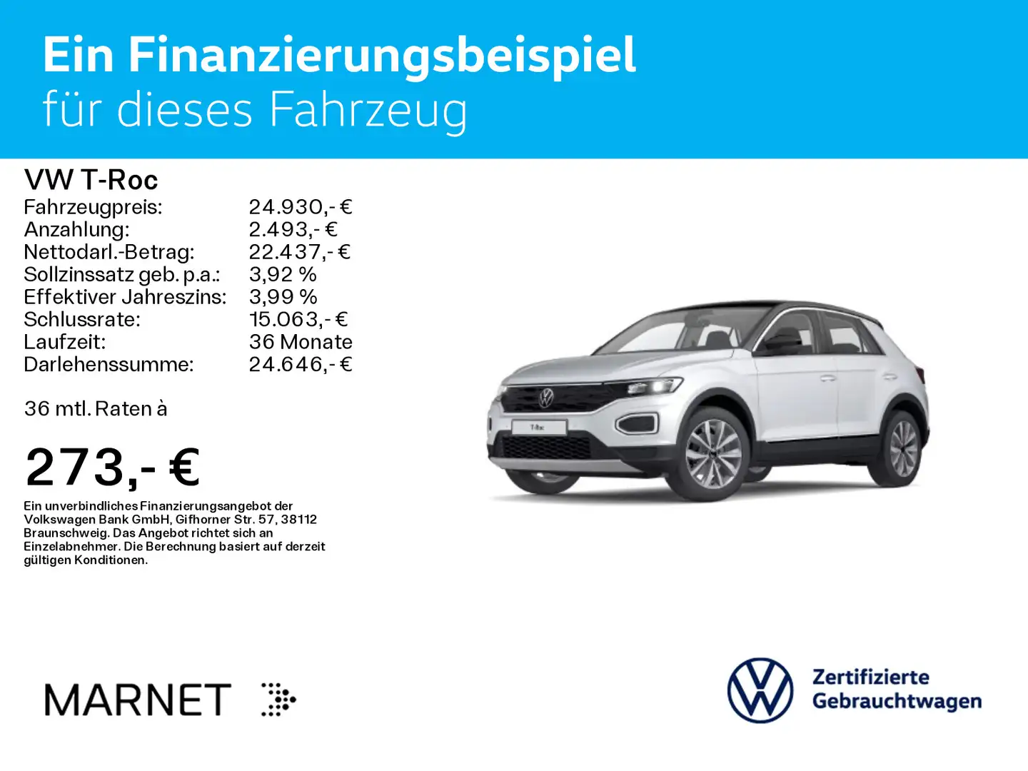 Volkswagen T-Roc Style 1.5 TSI DSG Navi*Kamera*El.Heck*LED* Silber - 2