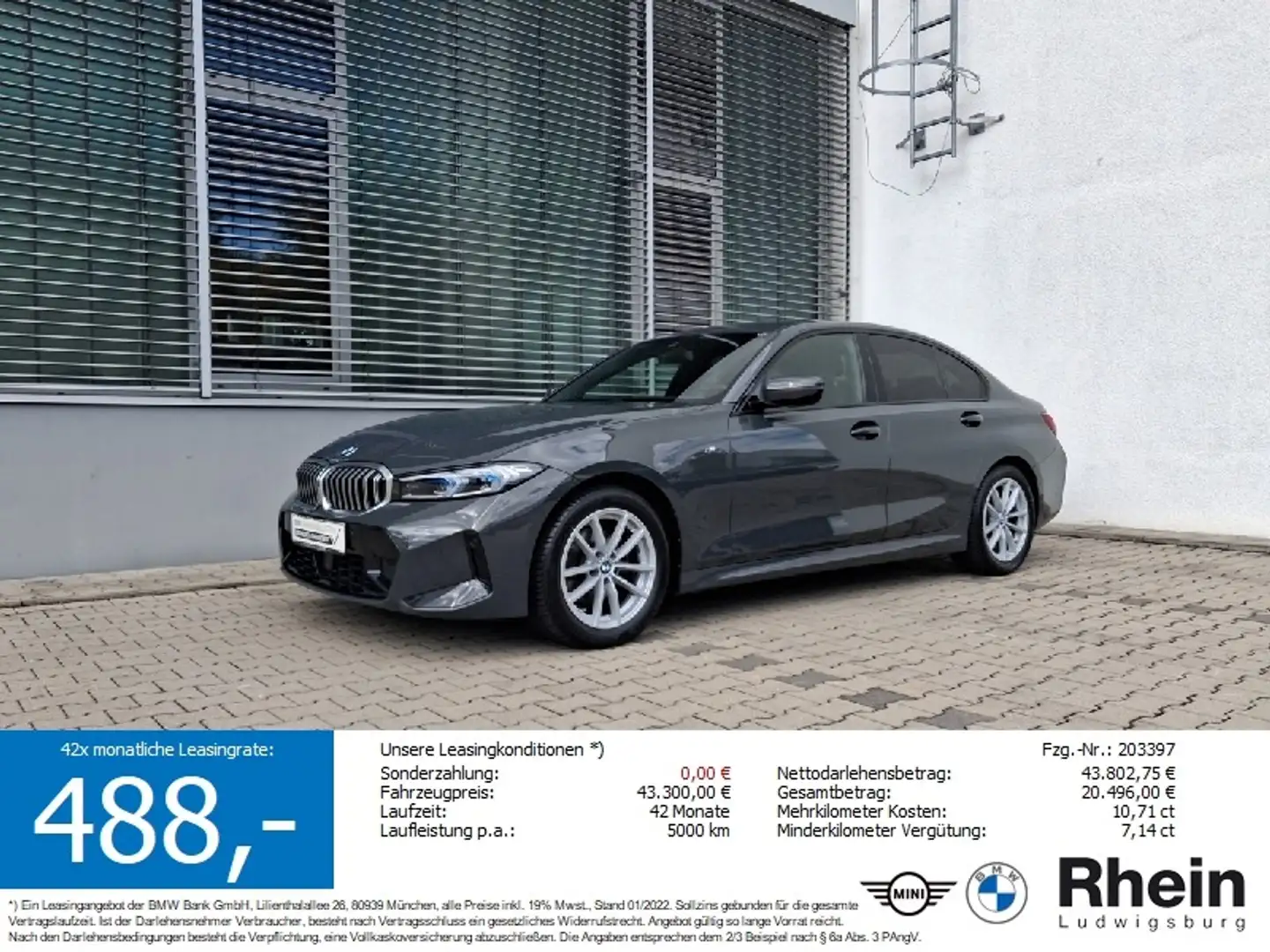 BMW 320 d xDr Lim M Sportpaket LED Navi DrivAs ParkA+ Grau - 1