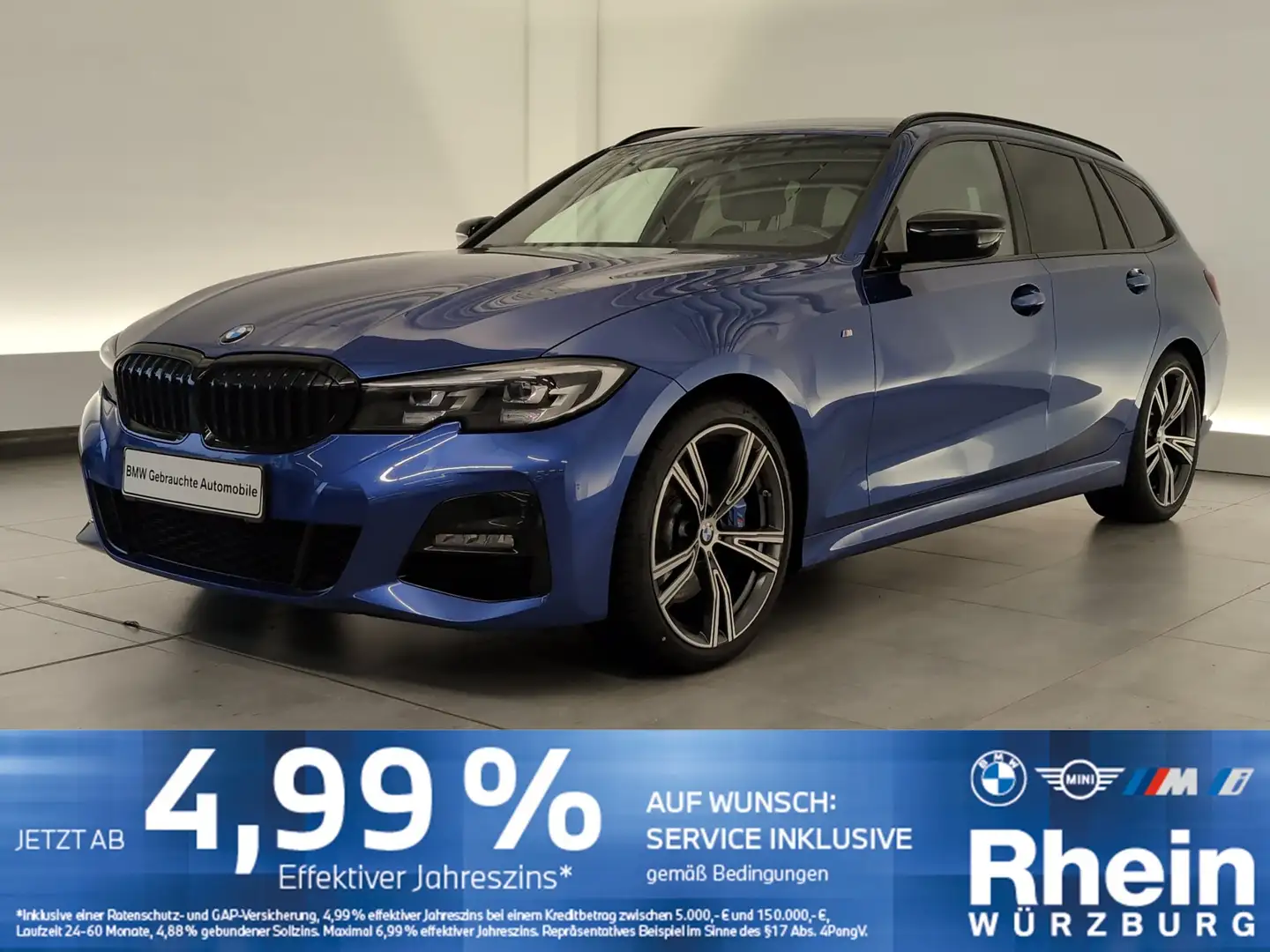 BMW 330 d xDrive Touring M Sportpaket AHK/LKH/DAB/Amb Blau - 1