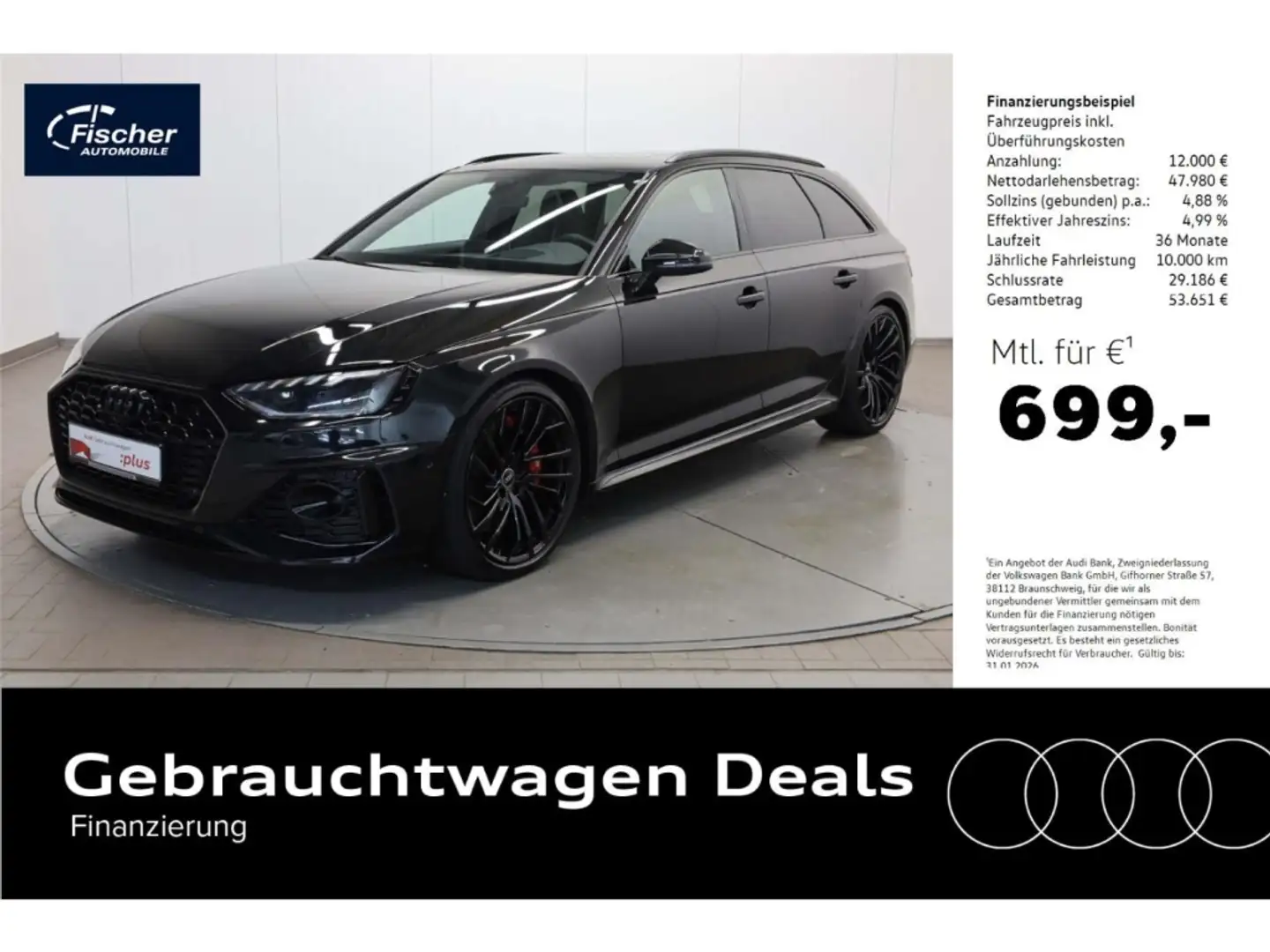Audi RS4 Avant 2.9 TFSI quattro Schwarz - 1