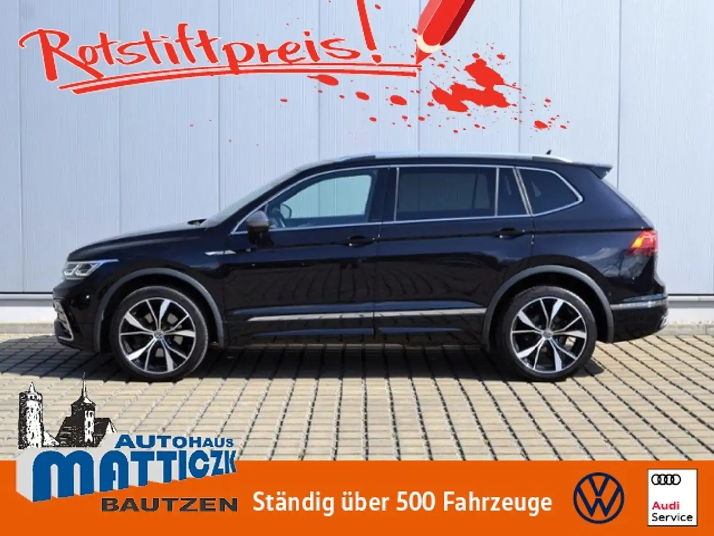 Volkswagen Tiguan Allspace 2.0 TDI 200 PS 4M DSG R-Line VOLL AHK/20-ZOLL+DCC Schwarz - 1