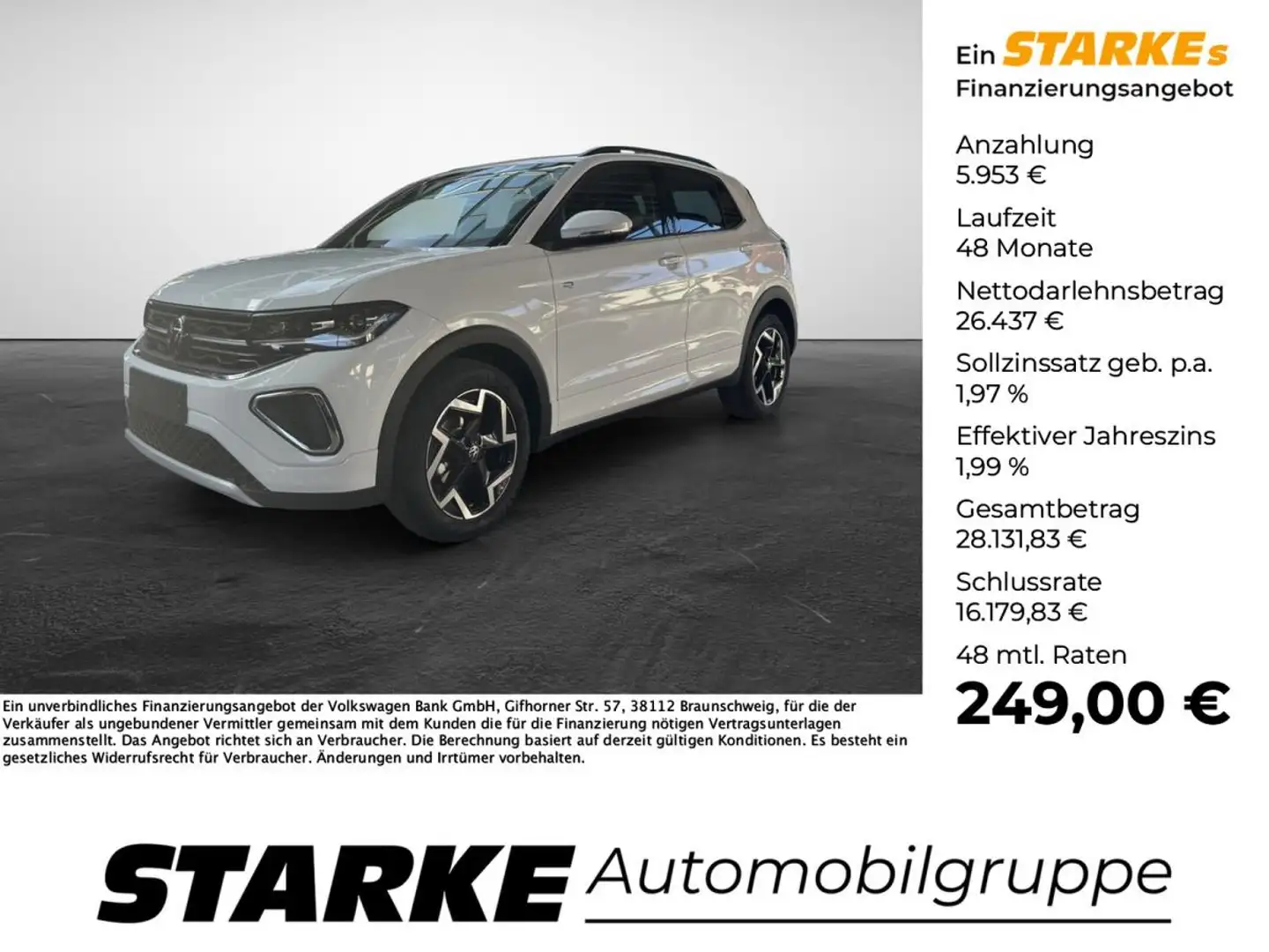 Volkswagen T-Cross 1.0 TSI DSG R-Line Weiß - 1