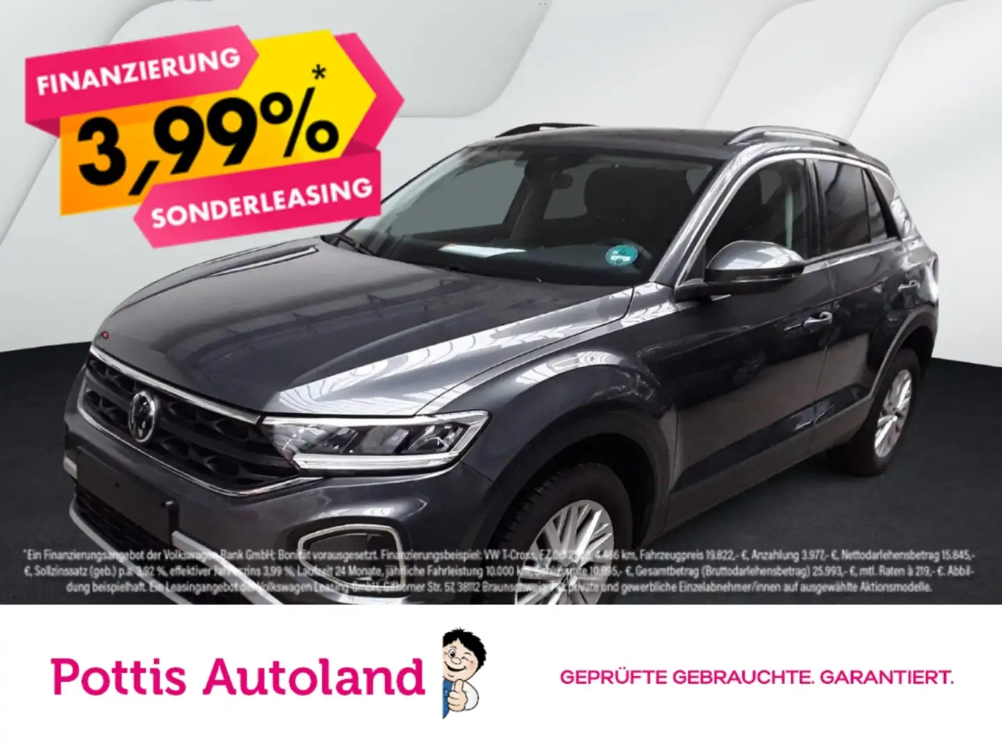 Volkswagen T-Roc 1.0 TSI LIFE NAVI SITZHZG PDC KLIMA Grau - 1