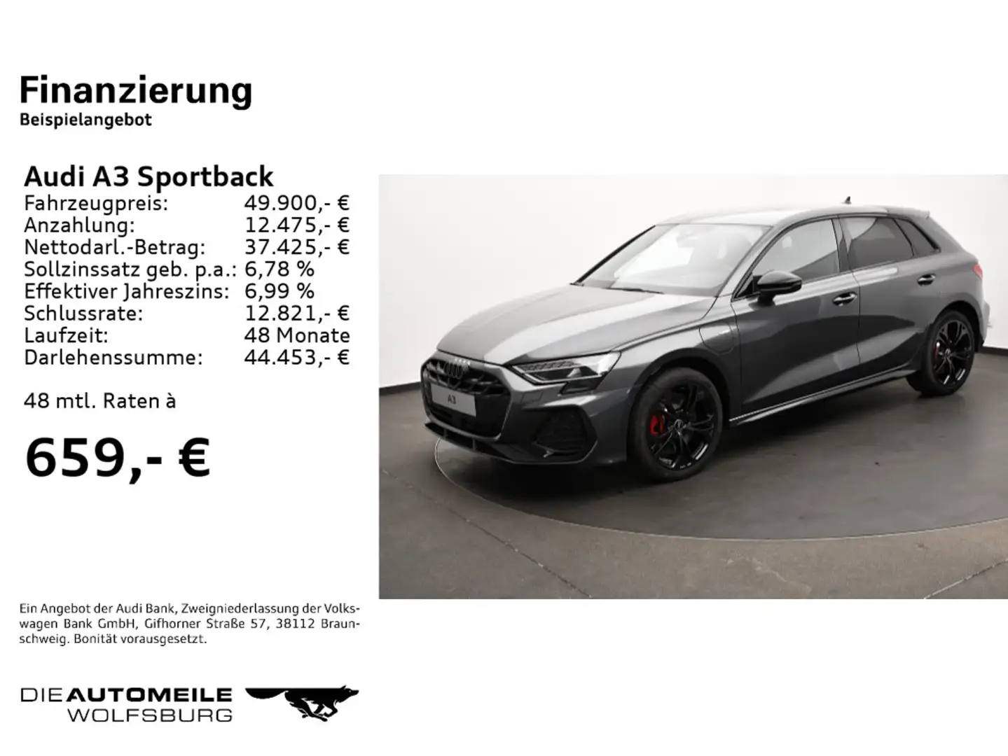 Audi A3 45 TFSI e S tronic S line Gris - 2