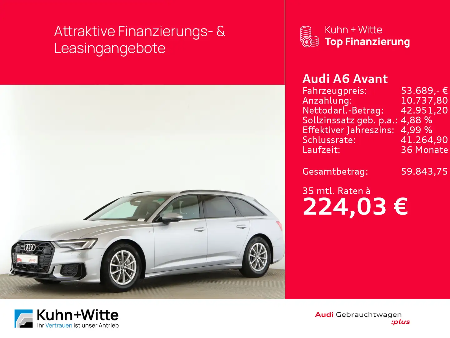 Audi A6 45 TFSI quattro S line *Pano*AHK*Matrix Silber - 1