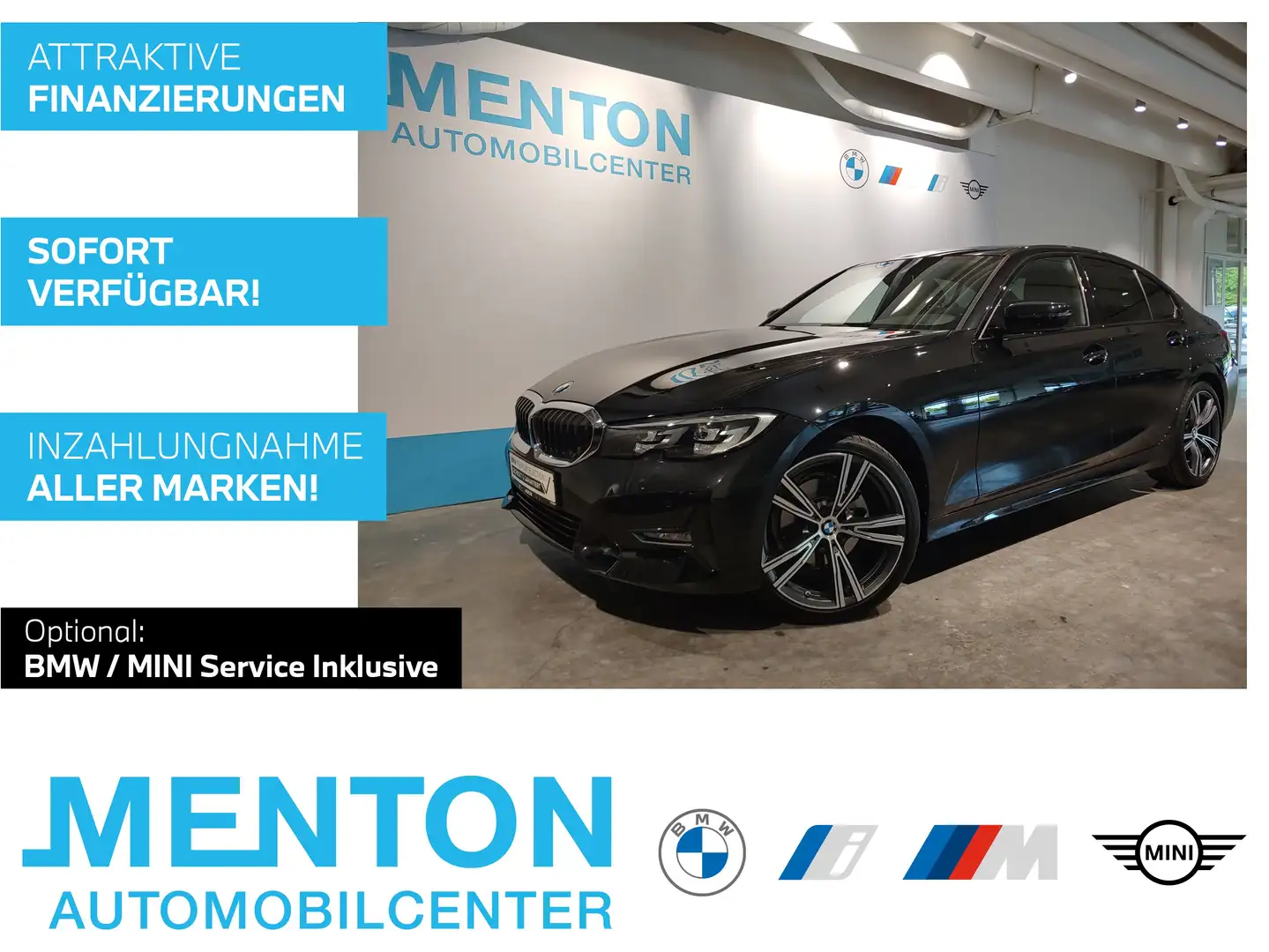 BMW 320 i A Sport Line DAB LED WLAN Tempomat Shz PDC Zwart - 1