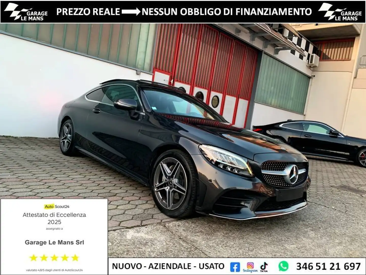 Mercedes-Benz C 200 PREMIUM PLUS AMG TETTO PELLE NAVI LED TELEC Schwarz - 1