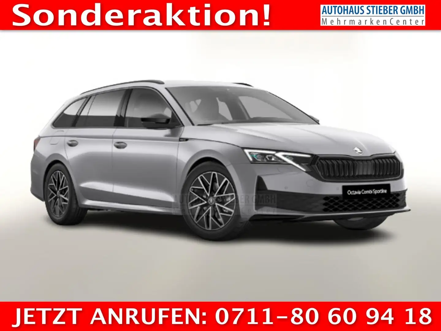 Skoda Octavia Combi eTSI DSG Sportl FL AHK Matrix vEHK 110 kW... Silber - 1