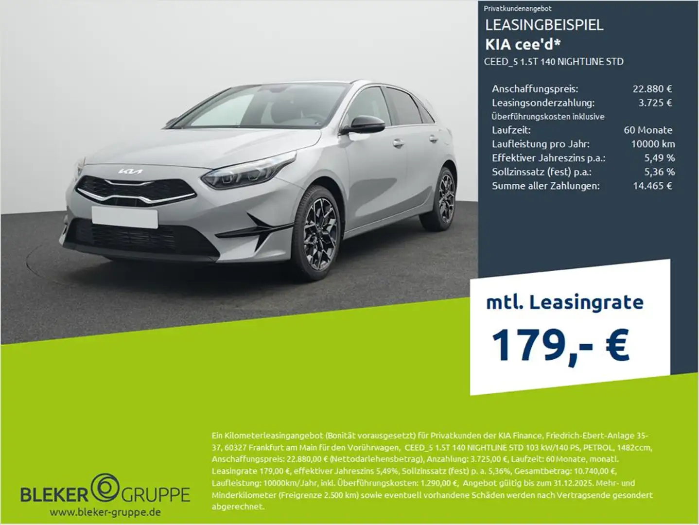 Kia Ceed / cee'd CEED_5 1.5T 140 NIGHTLINE STD Grau - 1