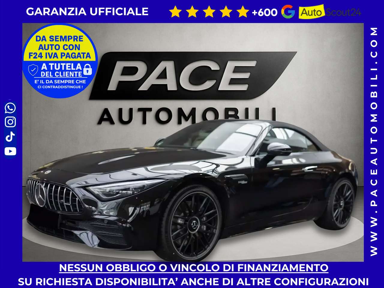 Mercedes-Benz SL 43 AMG KEYLESS HUD MBUX 4M V8 STYLE PDC KAMERA ACC KEYGO