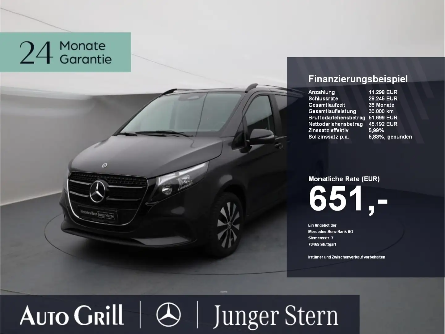 Mercedes-Benz V 220 d lang MOPF AHK Dist 6Si Widescreen Totwi Grijs - 1