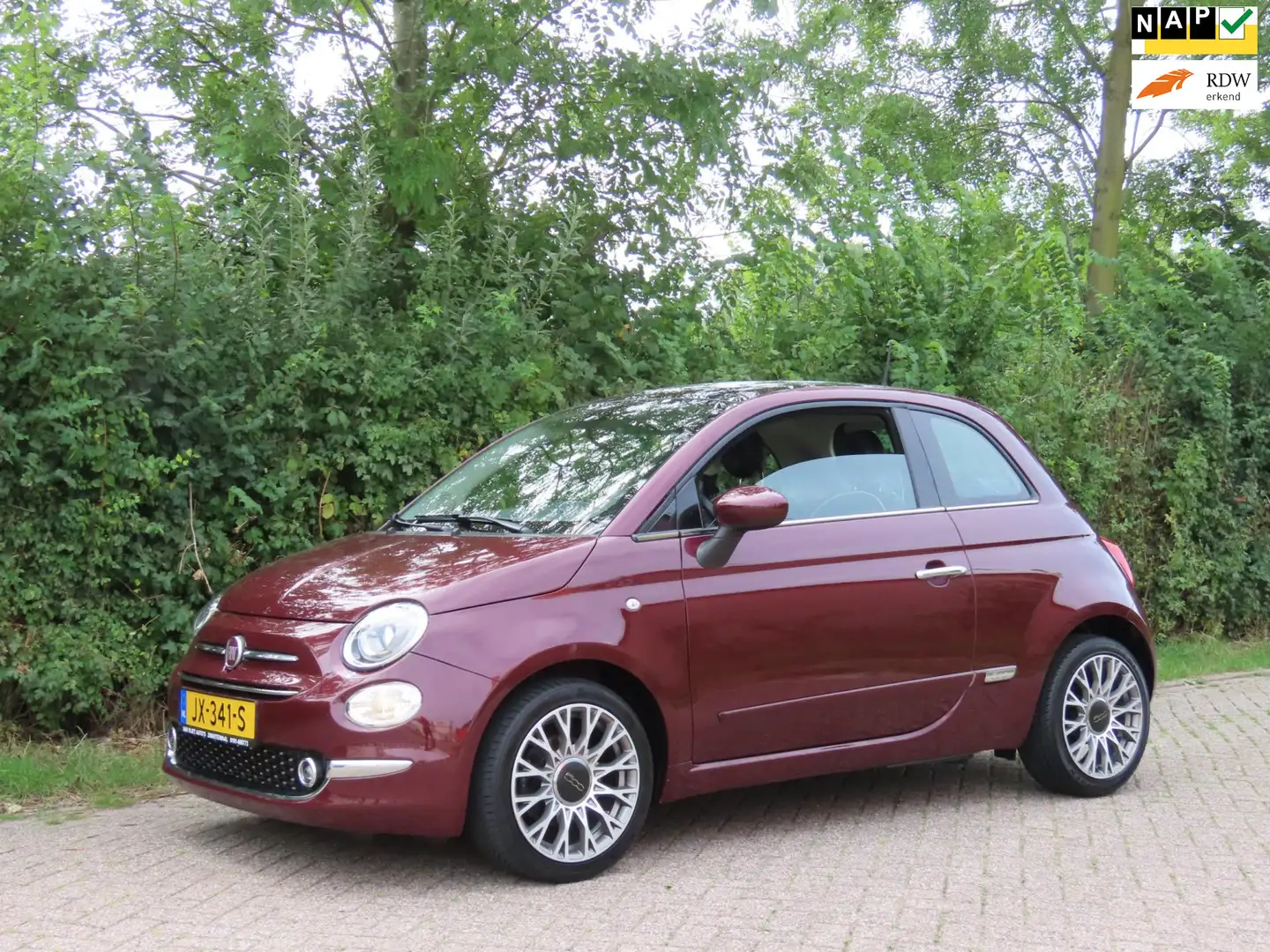 Fiat 500 0.9 TwinAir Turbo Lounge *Navi *Pano Rood - 1