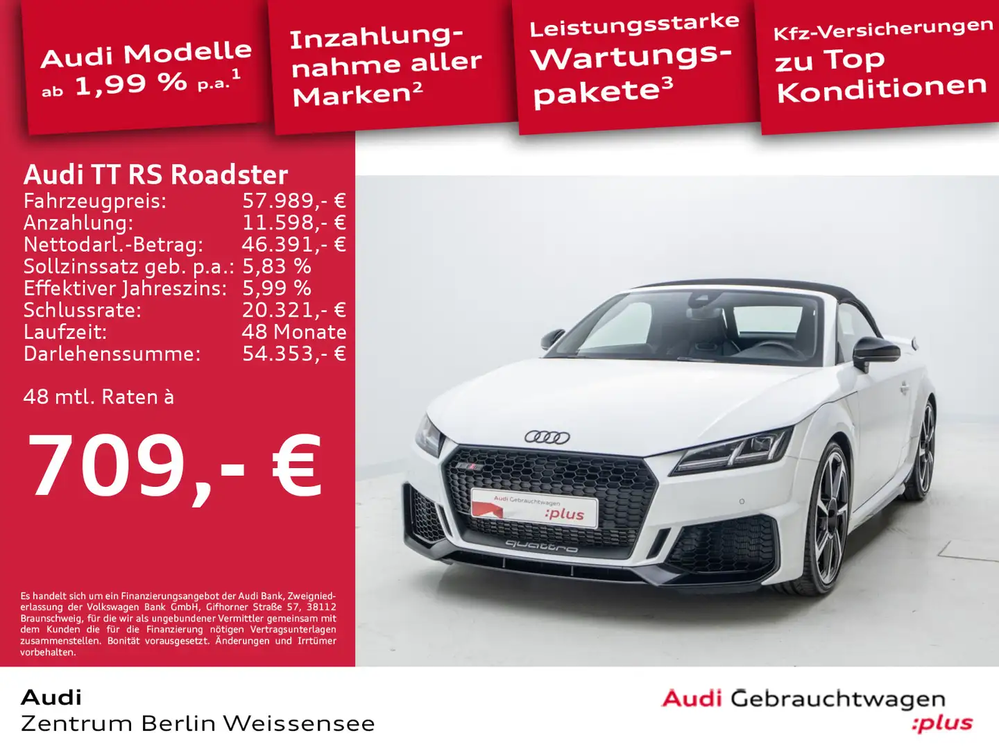 Audi TT RS 2.5 TFSI S-TRO*QUA*MATRIX*RFK*B&O Weiß - 1