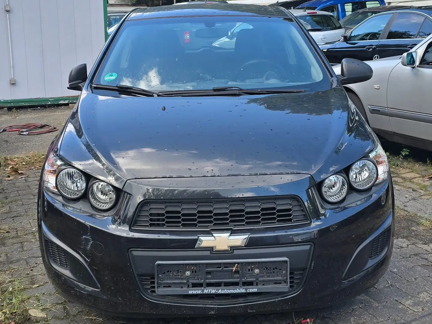 Chevrolet Aveo LS,Euro 5,Klima, Erste Hand,Motor Schaden. Černá - 2