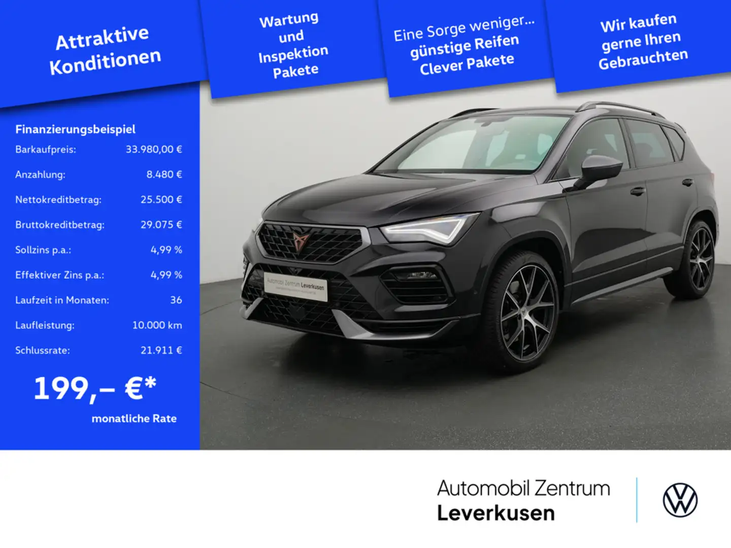 CUPRA Ateca VZ NAVI VIRT KAM 360° AHK DCC CARPLAY S Schwarz - 1