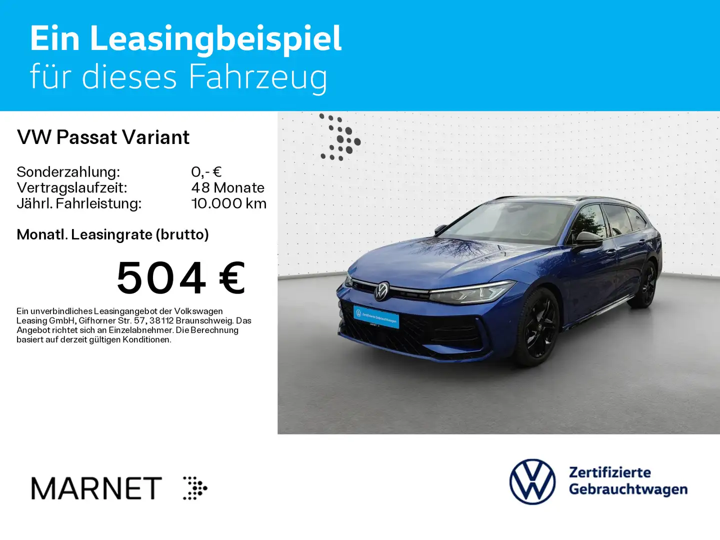 Volkswagen Passat Variant 2.0 TDI R-Line Black Style Navi*A Blau - 2